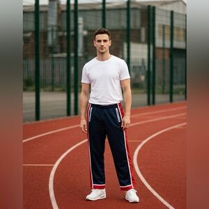 Vintage Y2K Retro Nike Dri-Fit Men’s Track Joggers Pants Size XL Navy Red White